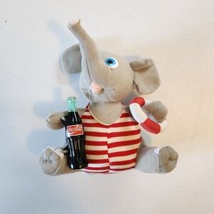 1993 Coca-Cola Plush Elephant Play by Play Coke Swim Ring Red White Vintage